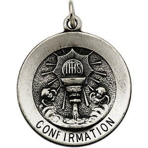 Sterling Silver Round Confirmation Cup Pendant Pendant with Chain
