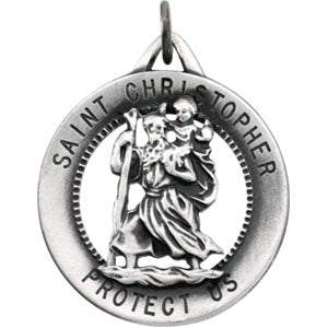 Sterling Silver St. Christopher Pend. Medal with Chain at Catholic Shop