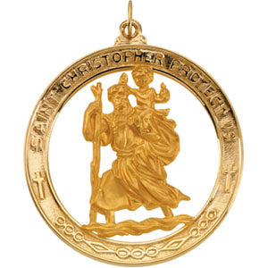 14K Yellow Gold St. Christopher Pendant