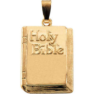 14K Yellow Gold Bible Pendant at Catholic Shop