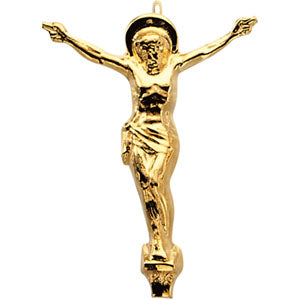 14K Yellow Gold Crucifix Pendant