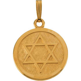 14K Yellow Gold Star Of David Pendant