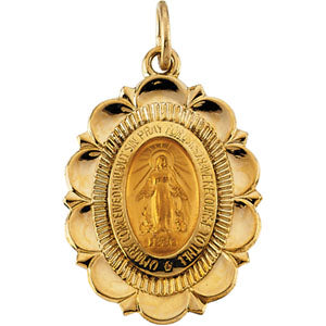 14K Yellow Gold Miraculous Medal