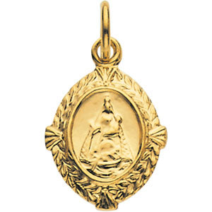 14K Yellow Gold Carida Del Cobra Medal at Catholic Shop