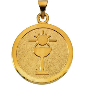 14K Yellow Gold Blessed Sacrament Pendant at Catholic Shop