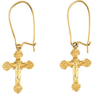 14K Gold Earwire with Crucifix