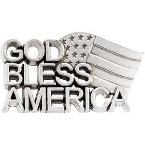 14K Yellow Gold God Bless America Lapel Pin at Catholic Shop