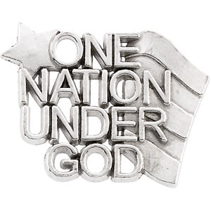 14K White Gold One Nation Under God Lapel Pin at Catholic Shop
