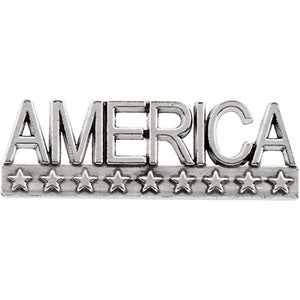 White Gold America Lapel Pin