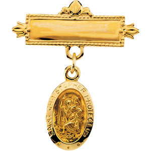 14K Gold St. Christopher Baptismal Pin