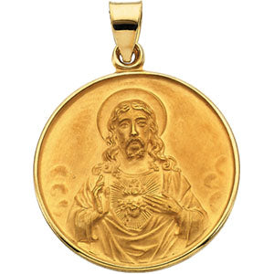 18K Yellow Sacred Heart Pendant