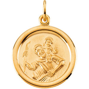 14K Yellow Gold St. Christopher Pendant