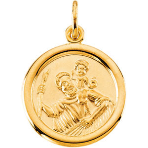 14K Yellow Gold St. Christopher Pendant