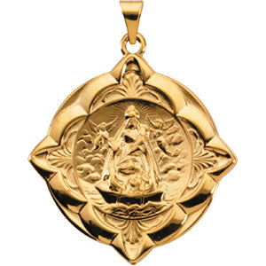 14K Yellow Gold Caridad Del Cobre Pendant