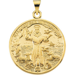 14K Yellow Gold St. Francis Pendant