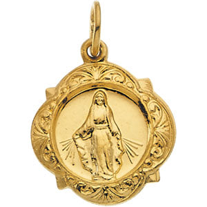 14K Yellow Gold Miraculous Medal at Catholic Shop