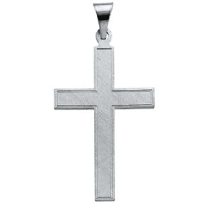 14K White Gold Cross Pendant