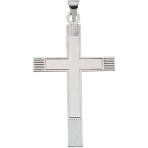 14K White Gold Cross Pendant