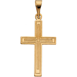14K Yellow Gold Cross Pendant