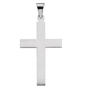 14K White Gold Cross Pendant