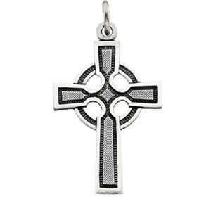 14K White Gold Celtic Cross Pendant at Catholic Shop