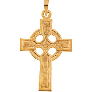14K Yellow Gold Celtic Cross Pendant at Catholic Shop