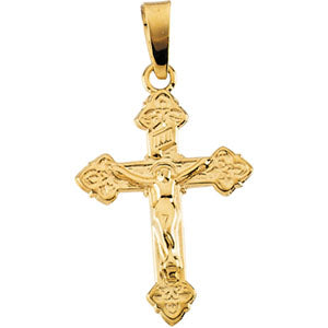 14K Yellow Gold Childs Crucifix Pendant