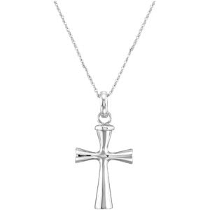 Sterling Silver Plain Cross Ash Pdt with Chn Card