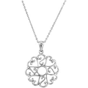 Sterling Silver Rem I Lov You (Oldest) Pendant with C