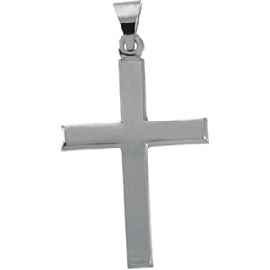 14K White Gold Cross Pendant