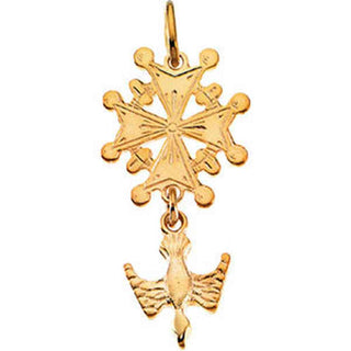 14K Yellow Gold Huguenot Cross Pendant at Catholic Shop