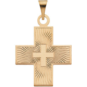 14K Yellow Gold Greek Cross Pendant