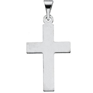 14K White Gold Cross Pendant