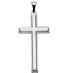 14K White Gold Cross Pendant