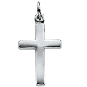14K White Gold Cross Pendant