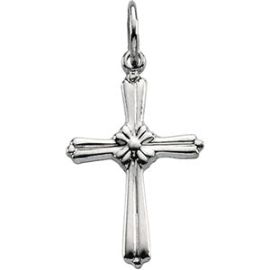 14K White Gold Cross Pendant
