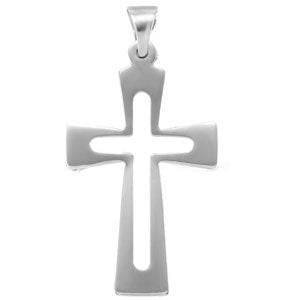 14K White Gold Cross Pendant