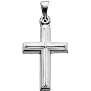 14K White Gold Cross Pendant