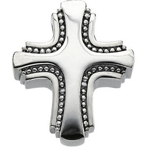 14K White Cross Pendant Slide