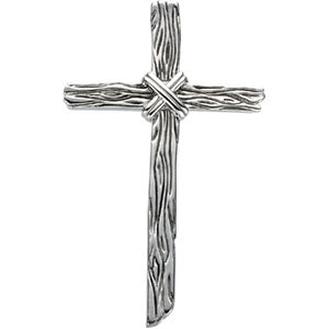 14K White Gold Cross