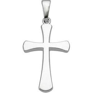 14K White Gold Cross Pendant