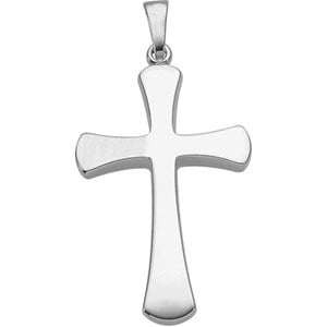 14K White Gold Cross Pendant