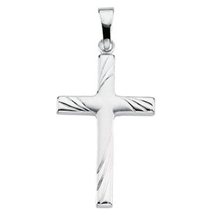 14K White Gold Cross Pendant