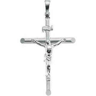 14K White Gold Crucifix Pendant