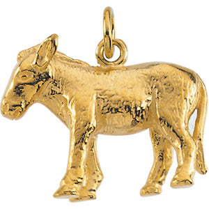 14K Yellow Gold Donkey Pendant at Catholic Shop