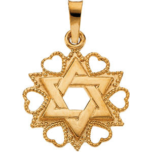 14K Yellow Gold Star Of David Pendant