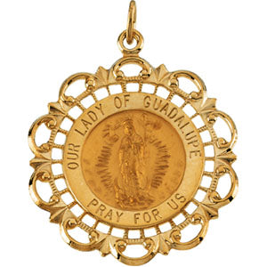 14K Yellow Gold Our Lady Of Guadalupe Medal at Catholic Shop