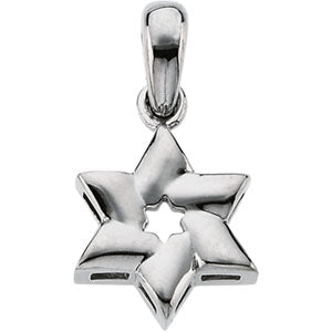 White Gold Star Of David Cross at Catholic Shop