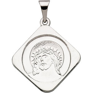 14K White Gold Ecce Homo Medal at Catholic Shop