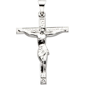 14K White Gold Cross with  Crucifix at Catholic Shop